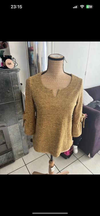 Blouse moutarde pailleté