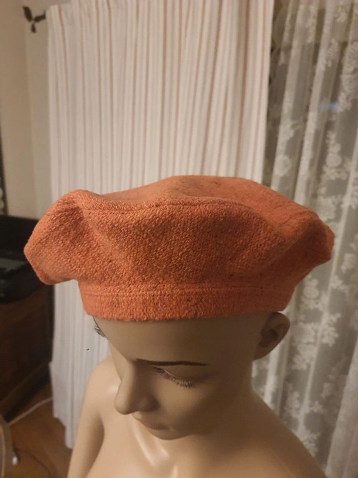 Béret Sugar laine/coton couleur corail 56cm - photo numéro 6