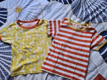 2 Tee-shirt. Toby tiger.  Orange et jaune. 2 ans. 92 cm.