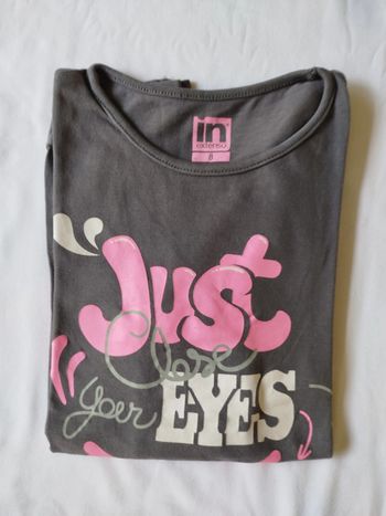 haut gris imprimé 8ans