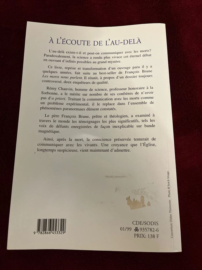 Livre spiritualité À l écoute de l au delà - photo numéro 2