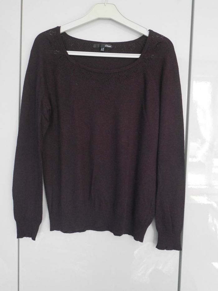 Pull violet prune Etam taille 40 - photo numéro 3