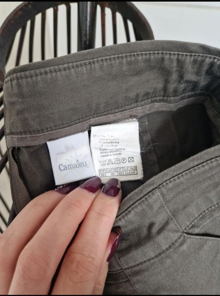 Jupe marron longueur genoux femme camaïeu taille M/38 - photo numéro 7