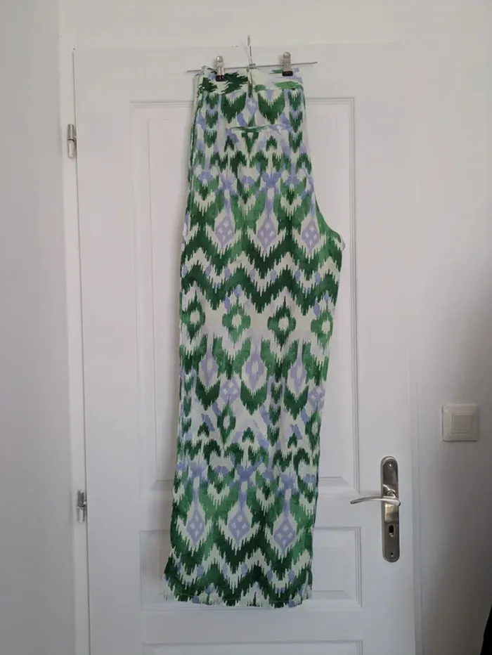 Pantalon d'été jambes larges en coton - Promod - taille 46 - photo numéro 3