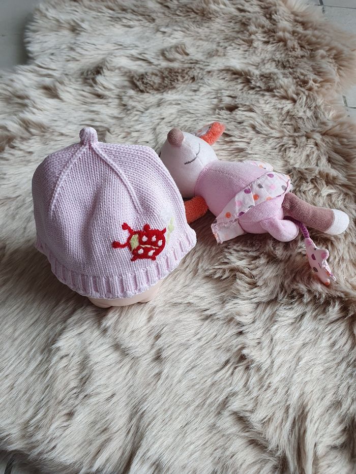 Bonnet rose h&m 0/2 mois