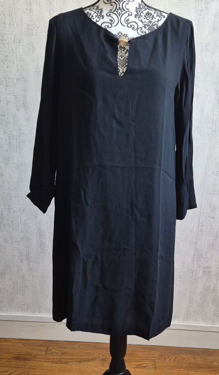 robe manche longue fluide noire Tara Jarmon taille 40 L