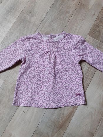 T-shirt fille manches longues lila 6 mois neuf