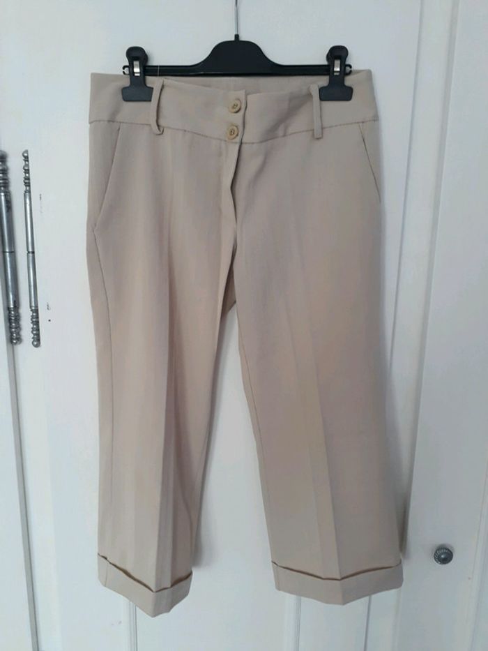 Pantacourt femme beige T2