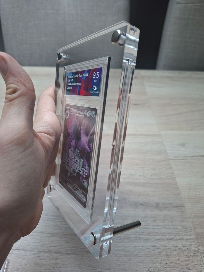 Lot de 3 présentoirs pour cartes gradées Pokémon psa , collect-aura etc.. premium en acrylique épais - photo numéro 3
