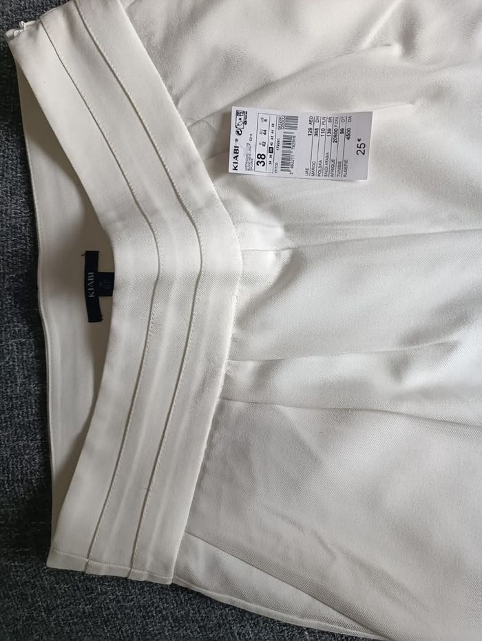 Pantalon Kiabi femme ecru - photo numéro 2