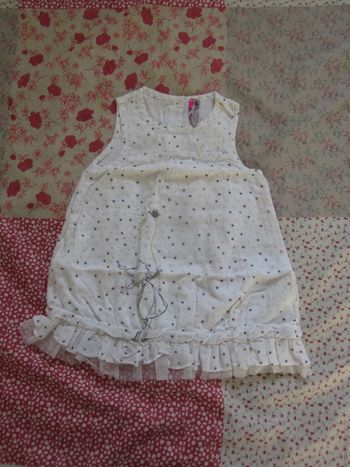 Robe habillée sans manches blanche 6 mois