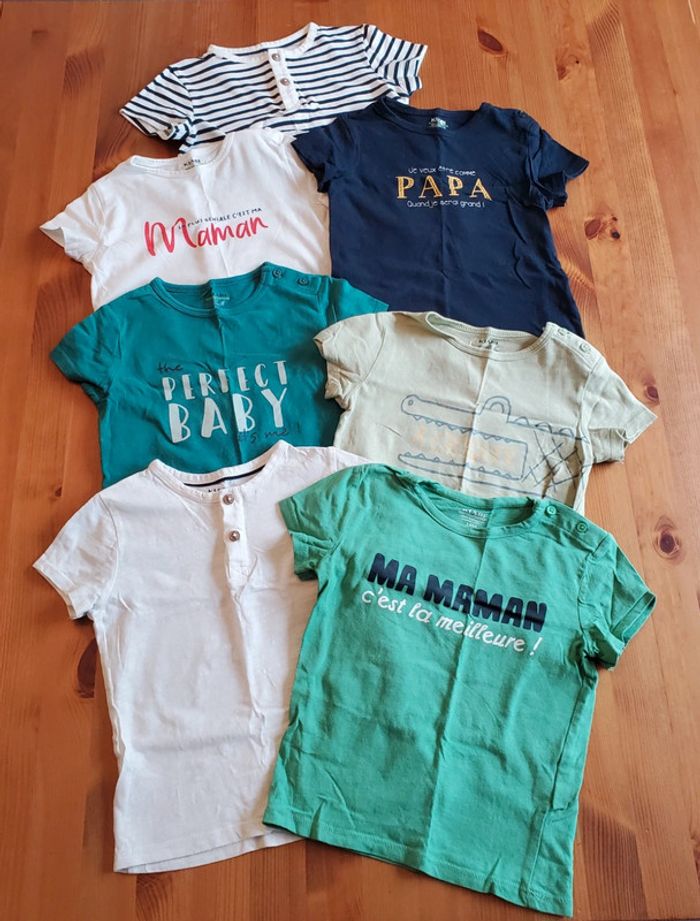 Lot 7 Tee shirts 24 mois Kiabi TBE