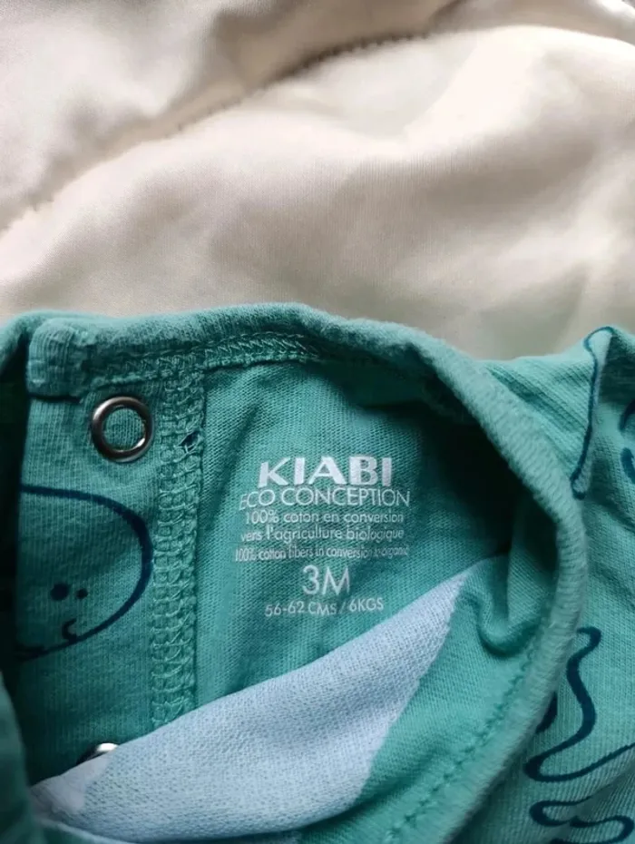 Pyjama manches longues verts animaux de la mer Kiabi 3 mois 56/62 cm 6 kg Deep sea - photo numéro 5
