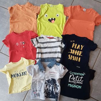 Lot 9 tee shirts mc garçon 3mois