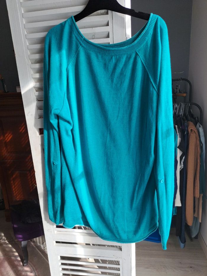 pull turquoise Love - photo numéro 3