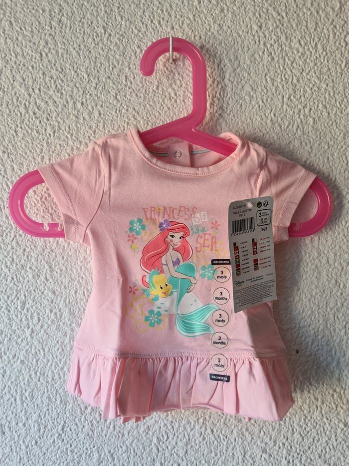 tee-shirt rose la petite sirene Disney