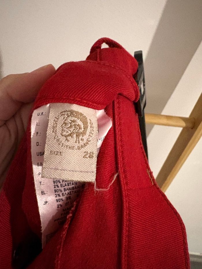 Superbe Jean Diesel "Livier" Rouge - Taille W28 - Low Waist/Super Slim-Jeggings - photo numéro 4