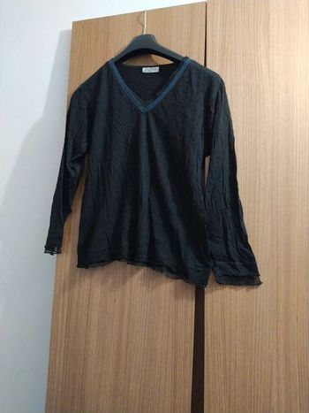 Tee shirt noir à liseré