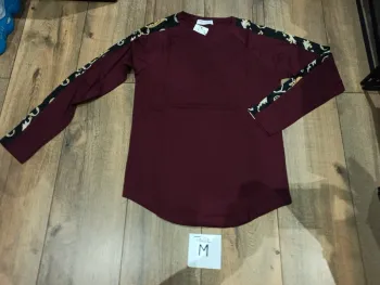 Tee shirt manches longues bordeaux uni homme M