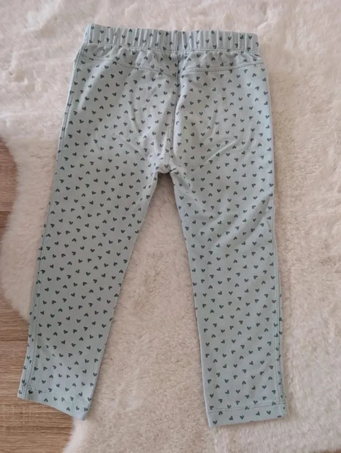 Legging menthe à coeurs fille taille 3 ans In extenso - photo numéro 3