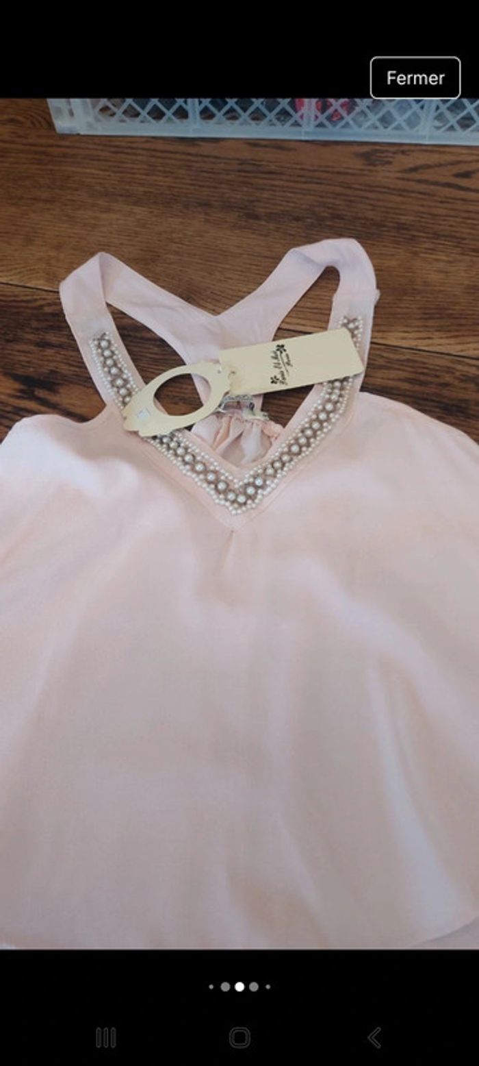 Jolie Debardeur rose Paris et Moi taille S neuf - photo numéro 10