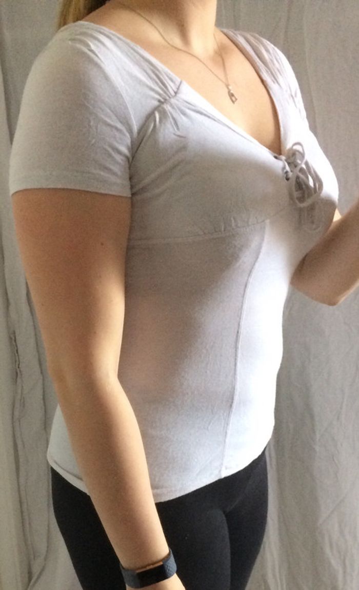 T-shirt/top/haut laçage blanc Etam 36 - photo numéro 2