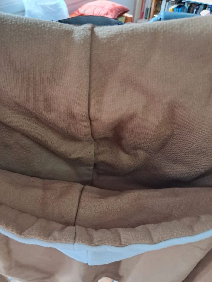 Veste mixte sweat à capuche sport ou citadine marron clair et blanche - Obscuros - T38/40 - photo numéro 6
