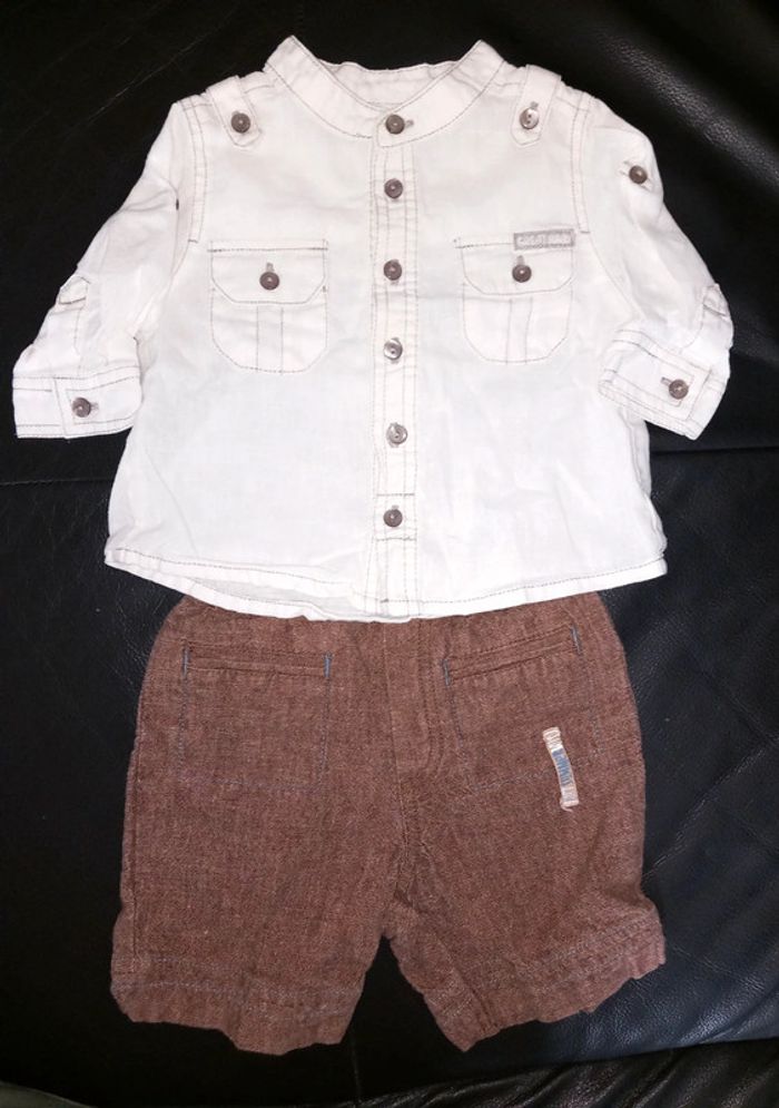 Ensemble chemise short 6 mois - photo numéro 2