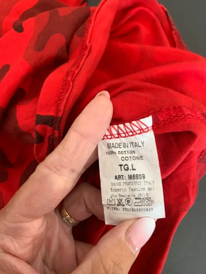 T-shirt oversize army rouge taille L - photo numéro 3