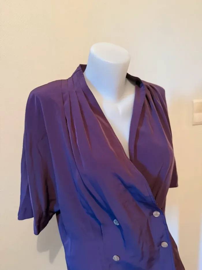 Blouse vintage en très bon état violette taille 42 fleses - photo numéro 2