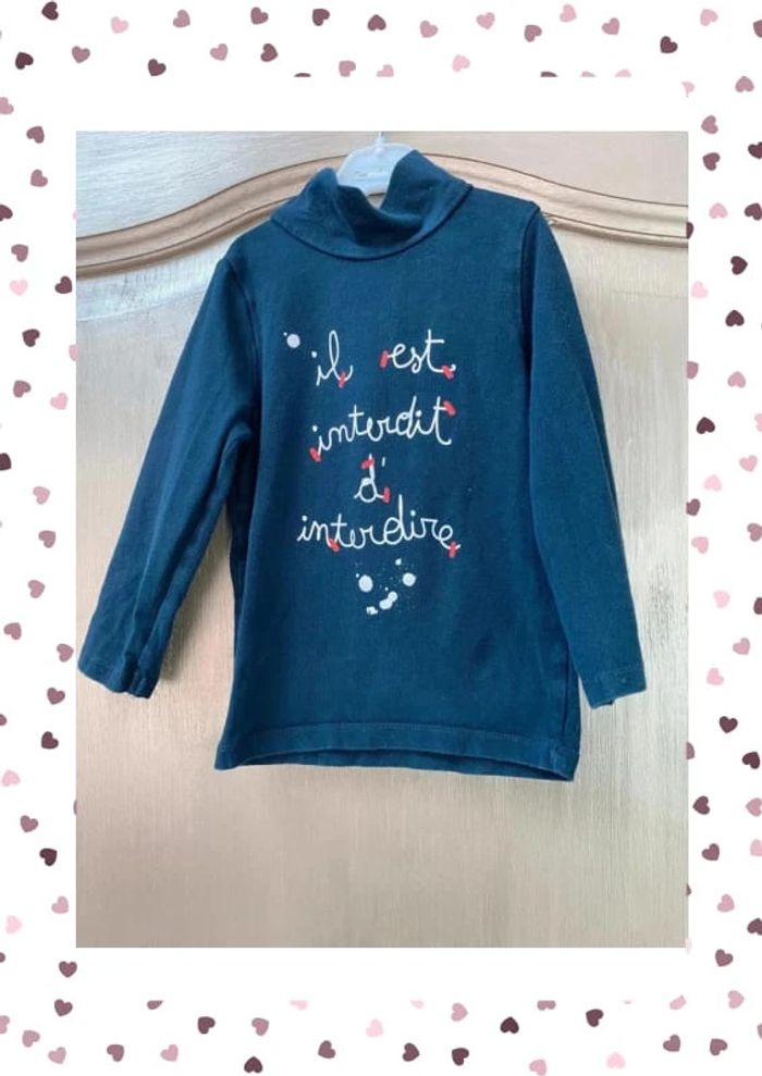 Sous pull bleu marine Kiabi 18 mois