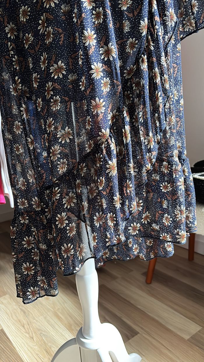 Robe longue fleuries bleu marine Flamant Rose T36 - photo numéro 3