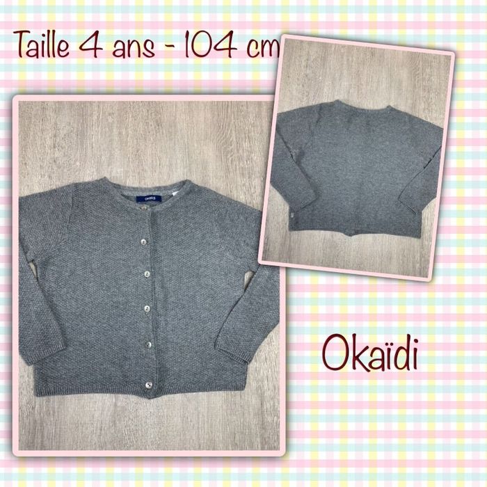 Gilet gris foncé - taille 4 ans -104 cm Okaïdi