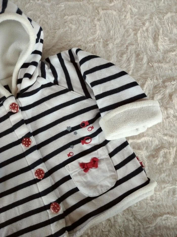 Veste gilet manteau à capuche Fille 3 mois Poisson étoile Terre de marins - photo numéro 4