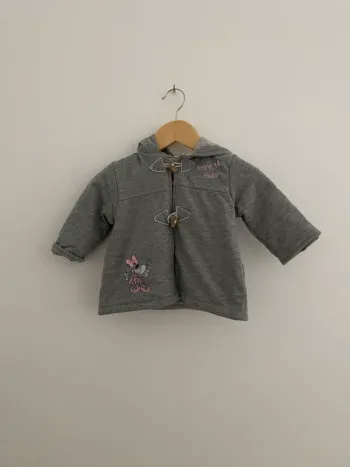 Manteau gris bebe fille à capuche minnie