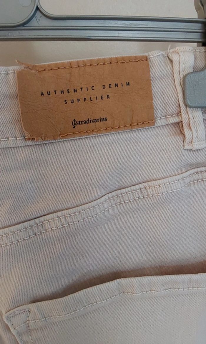 Pantalon jean beige Stradivarius T 34 - photo numéro 4