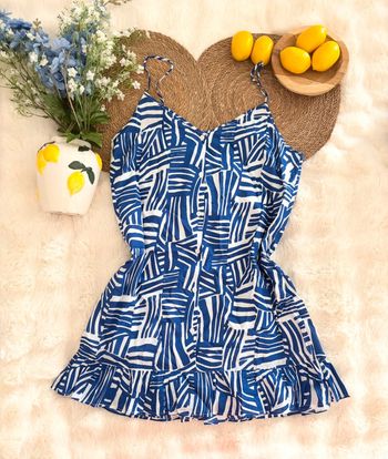 Robe bleue à motif Etam taille XL