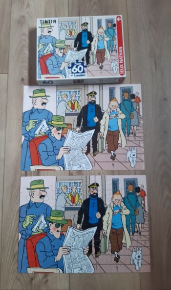 Puzzle Tintin Hôtel Cornavin 60 pièces complet et poster Nathan 1994