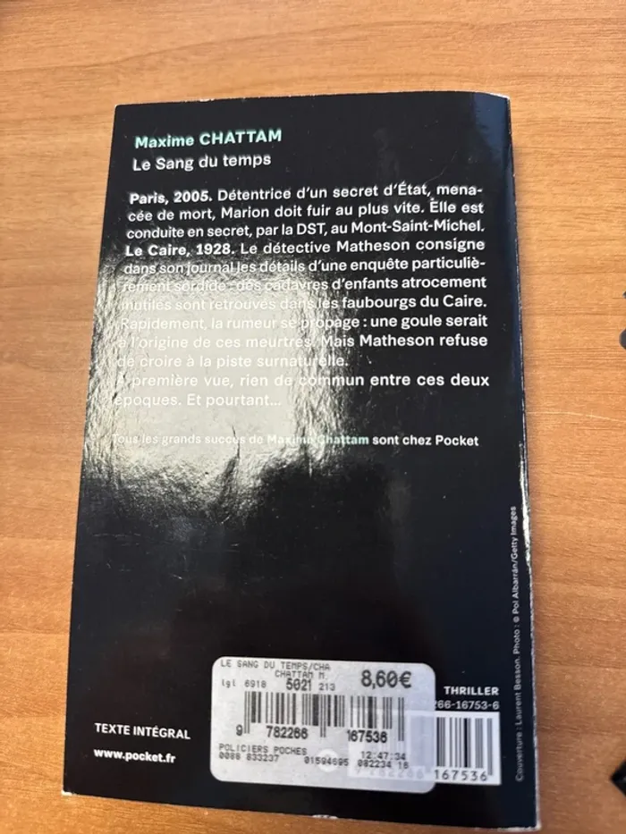 Maxime Chattam le sang du temps - photo numéro 2