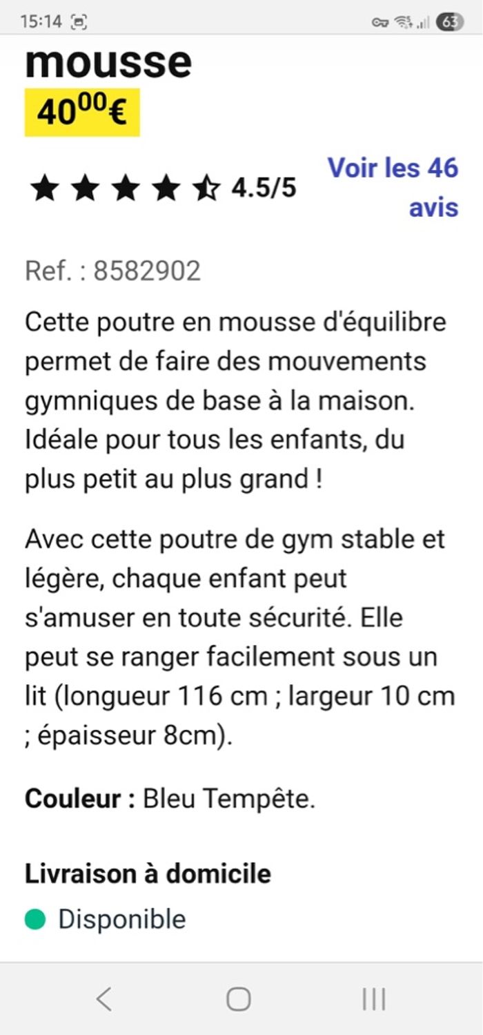 Poutre de gym en mousse Décathlon - photo numéro 2