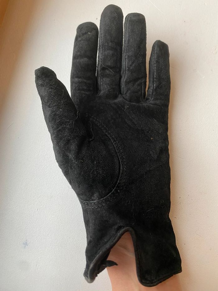 Gants noirs en nubuck, taille 7 - photo numéro 3