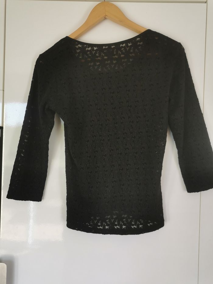 Blouse noire ajourée Camaïeu t38 - photo numéro 4