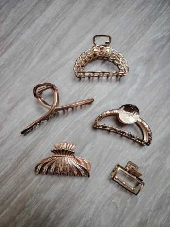 Lot de 5 pinces à cheveux dorées