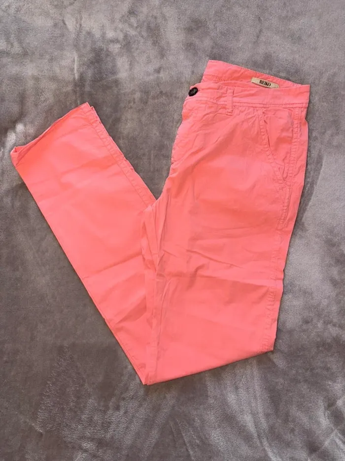 Pantalon rose corail femme Reiko taille 34 en très bon état - photo numéro 2
