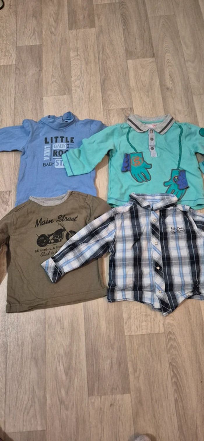 Lot de 4 hauts manches longues - 18 mois