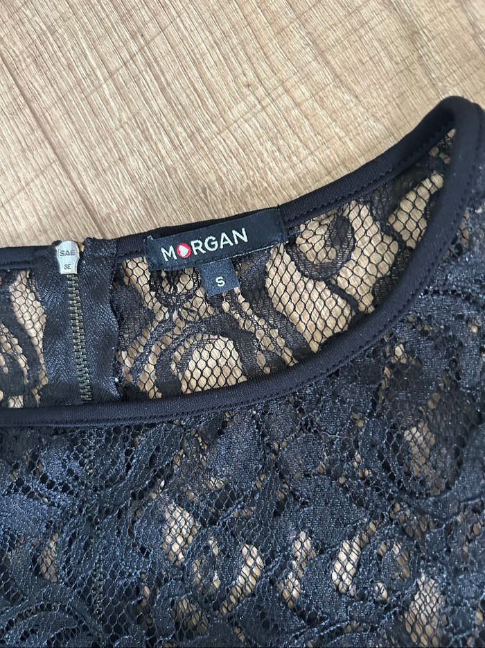 Robe noire sans manches avec dentelle Morgan taille S excellent état - photo numéro 9