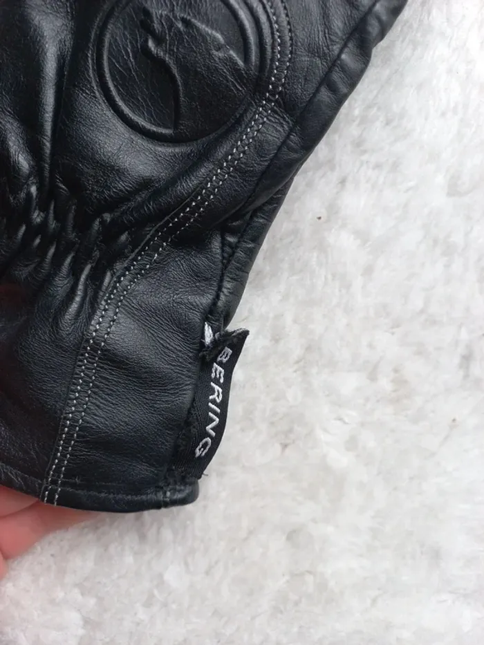 Gant en cuir, noir, femme bering. Taille s/m protection moto - photo numéro 6