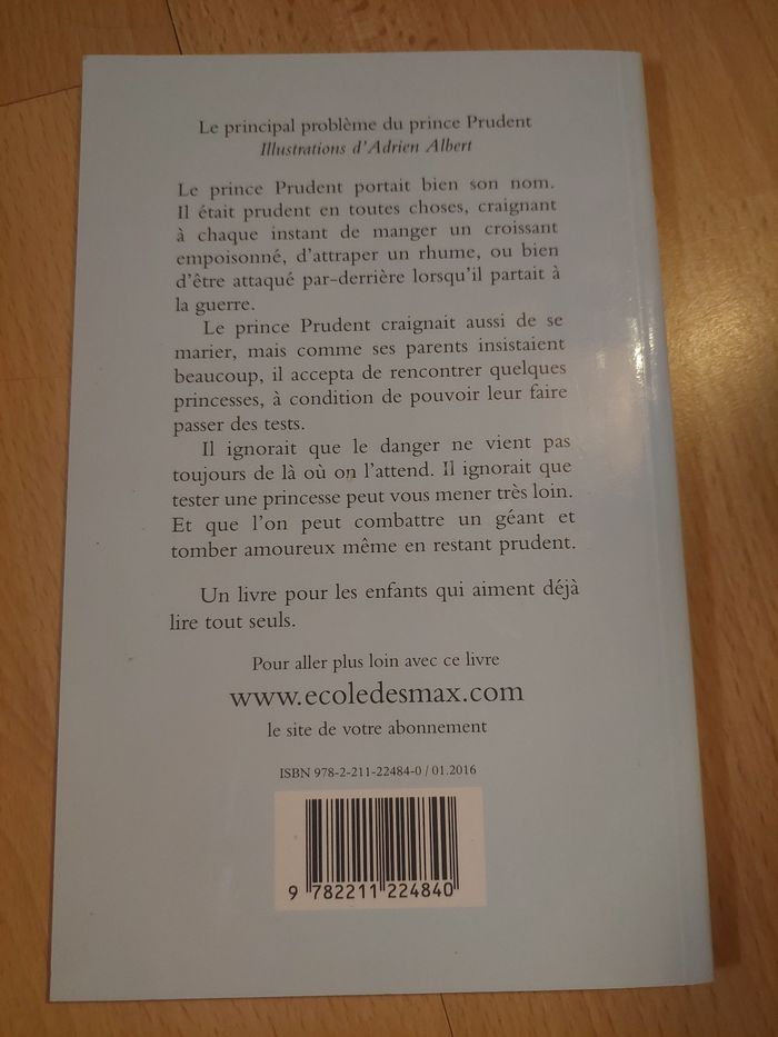 Livre "le principal problème du prince Prudence" L'école des Loisirs BE 🤴 - photo numéro 2
