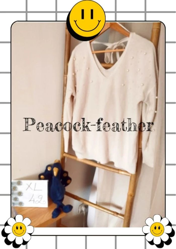 Pull Promod perles crème 42