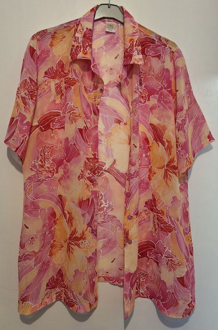 Ensemble chemise, débardeur et jupe rose/orange - photo numéro 6